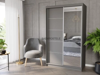 Posuvná skříň 120 cm se zrcadlem
